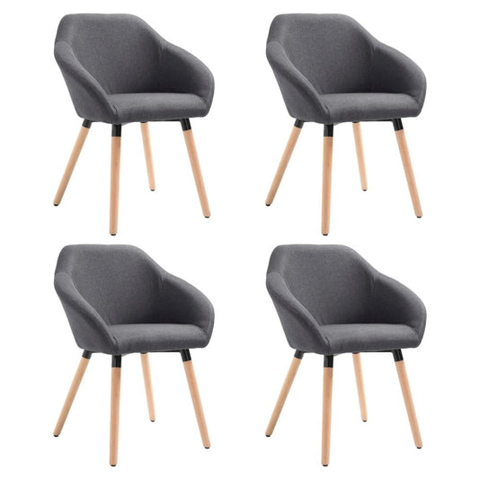 Dining Chairs 4 pcs Dark Gray Fabric