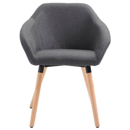Dining Chairs 4 pcs Dark Gray Fabric