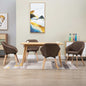 Dining Chairs 4 pcs Brown Fabric