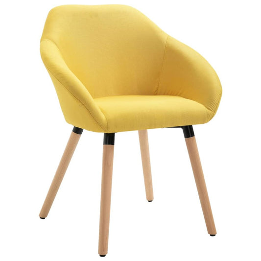 Dining Chairs 4 pcs Yellow Fabric