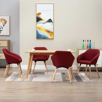 Dining Chairs 4 pcs Wine Red Fabric