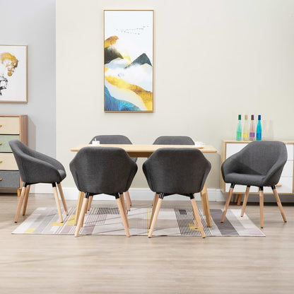 Dining Chairs 6 pcs Dark Gray Fabric