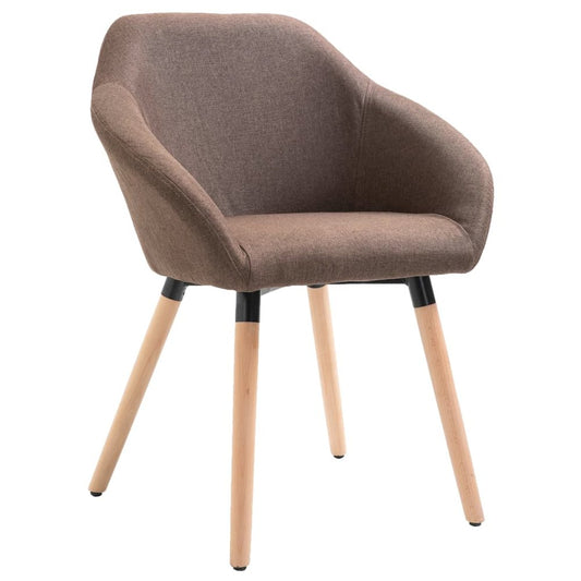 Dining Chairs 6 pcs Brown Fabric