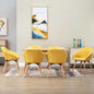 Dining Chairs 6 pcs Yellow Fabric
