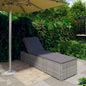 vidaXL Sun Lounger with Cushion Poly Rattan Gray, 46220