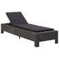 Sunbed Black PE rattan Large Multi-Position Backrest Sunbed