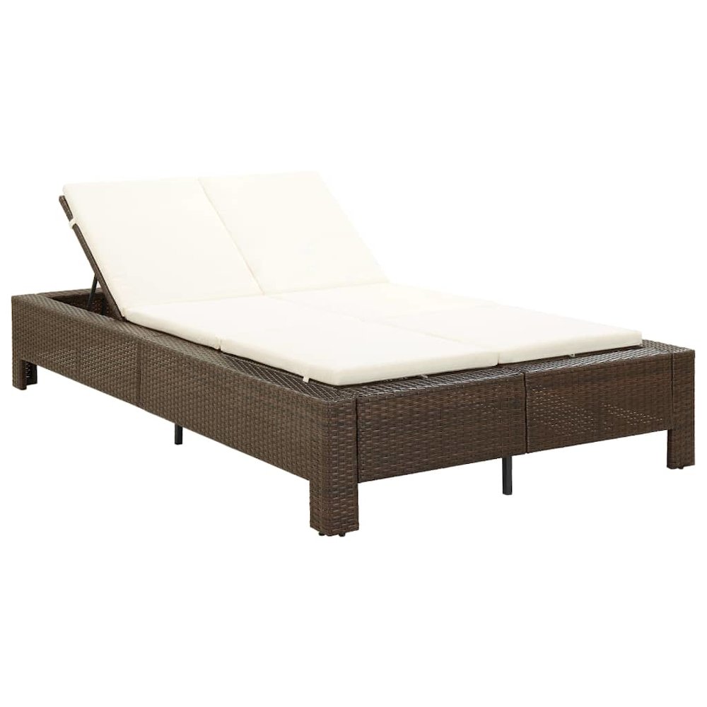 Patio Sun Lounger Brown rattan PE rattan Large