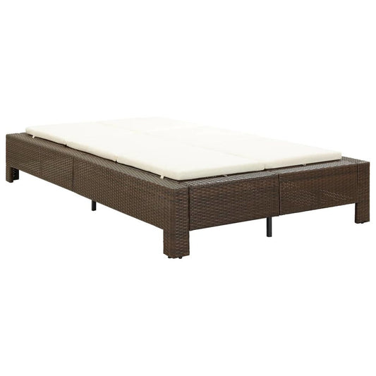 Patio Sun Lounger Brown rattan PE rattan Large