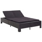 Sunbed Black PE rattan 78.7 in x 21.7 in x 2.4 in for cushions