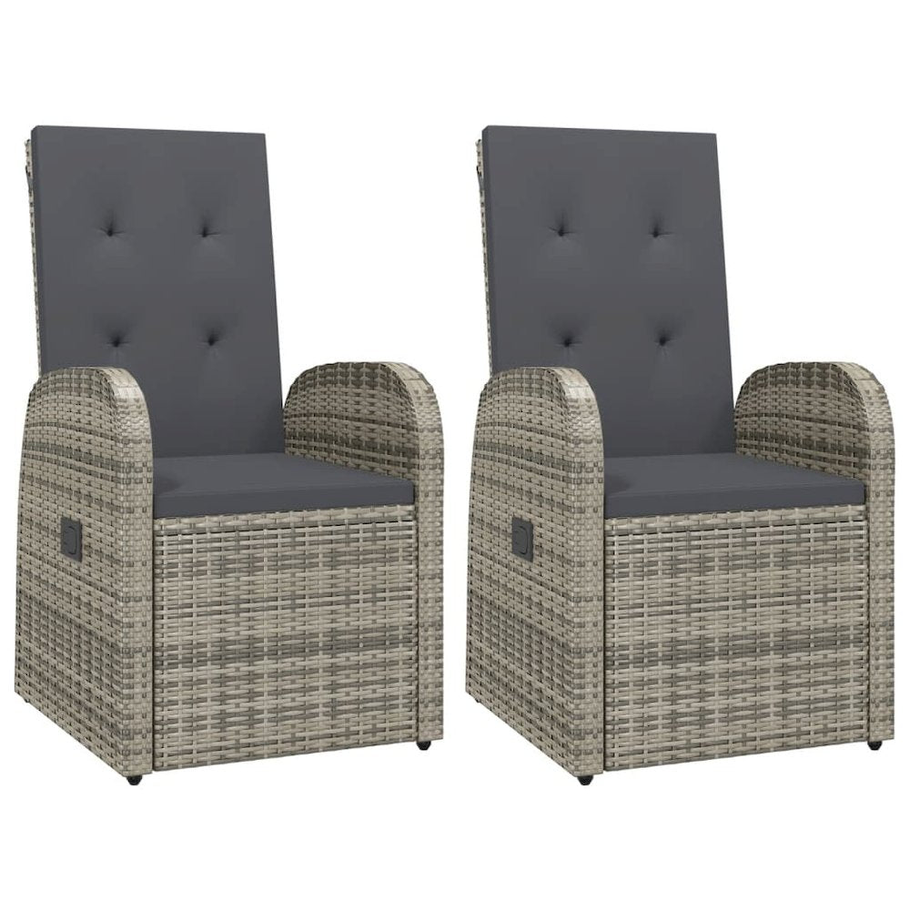 Armchair Set of 2 Grey, Dark grey