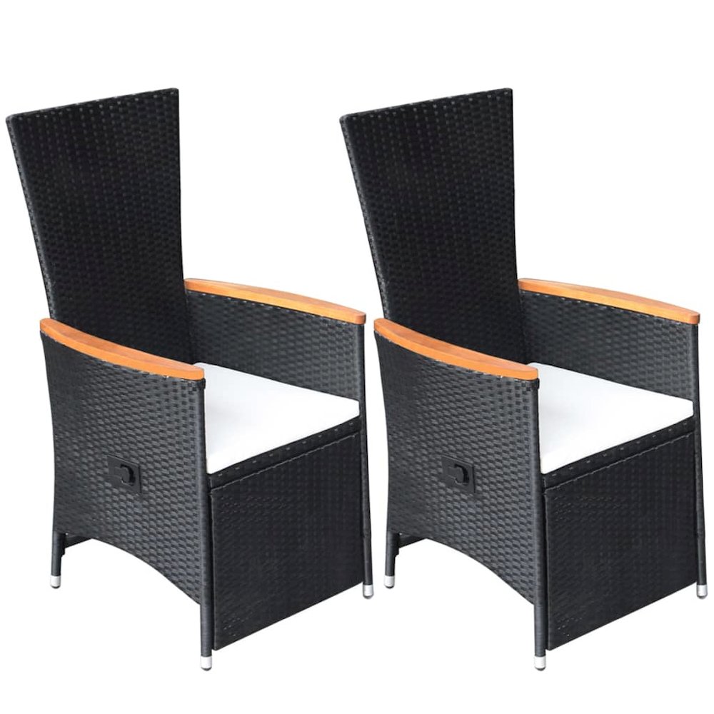 Dining Chair Set of 2 Black, Cream White