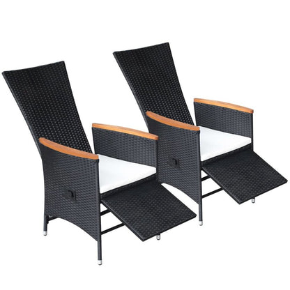 Dining Chair Set of 2 Black, Cream White