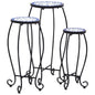 vidaXL Mosaic Tables 3 pcs Blue and White Ceramic, 46702