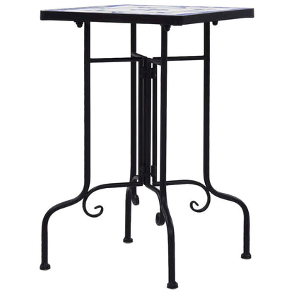 vidaXL Mosaic Side Table Blue and White Ceramic, 46710