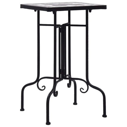 vidaXL Mosaic Side Table Black and White Ceramic, 46711