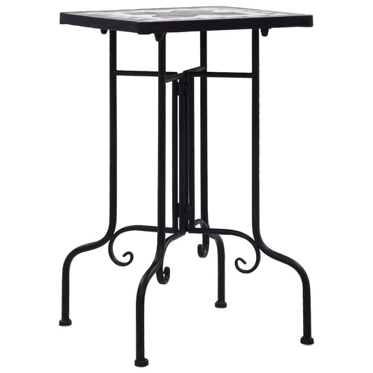 vidaXL Mosaic Side Table Black and White Ceramic, 46711