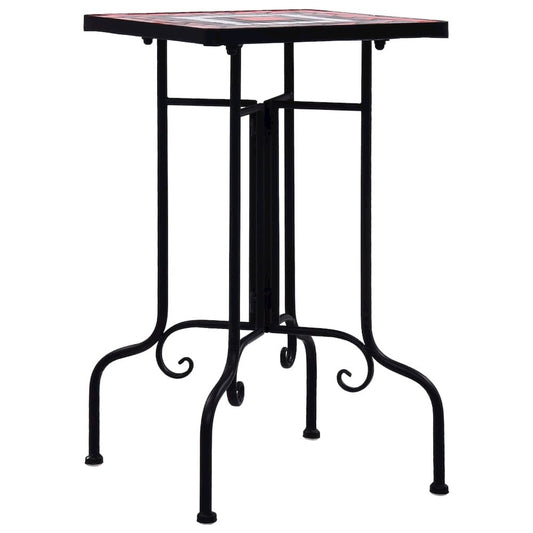 vidaXL Mosaic Side Table Terracotta and White Ceramic, 46712