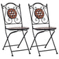 Garden Chair Set of 2 Brown, Black, Cream