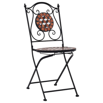 Garden Chair Set of 2 Brown, Black, Cream