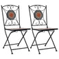 Garden Chair Set of 2 Orange and Grey Powder-coated iron, Ceramic