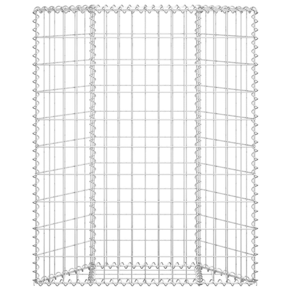 vidaXL Trapezium Gabion Raised Bed Galvanized Steel 31.5"x7.9"x39.4"