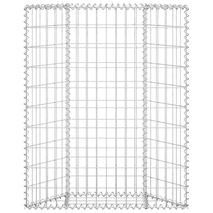 vidaXL Trapezium Gabion Raised Bed Galvanized Steel 31.5"x7.9"x39.4"