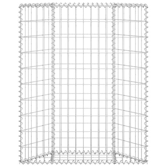 vidaXL Trapezium Gabion Raised Bed Galvanized Steel 31.5"x7.9"x39.4"