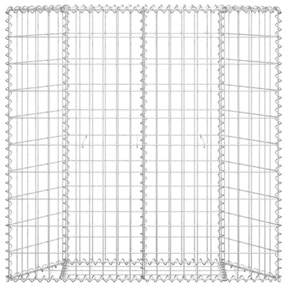 vidaXL Trapezium Gabion Raised Bed Galvanized Steel 39.4"x7.9"x39.4"