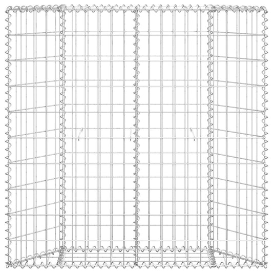 vidaXL Trapezium Gabion Raised Bed Galvanized Steel 39.4"x7.9"x39.4"