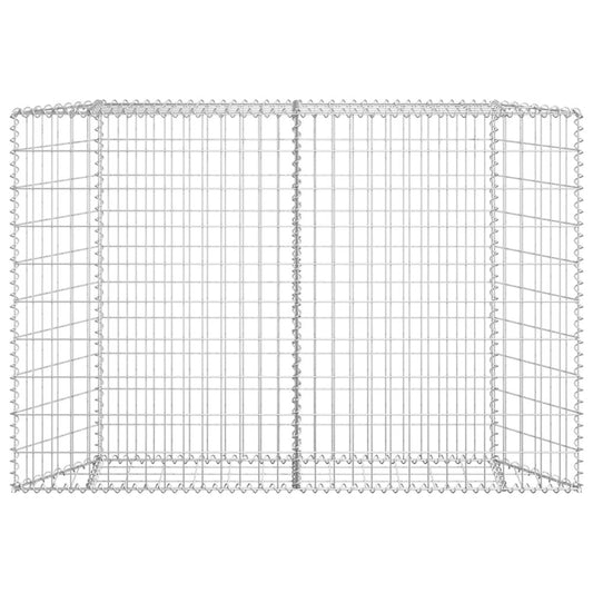 vidaXL Trapezium Gabion Raised Bed Galvanized Steel 59.1"x7.9"x39.4"
