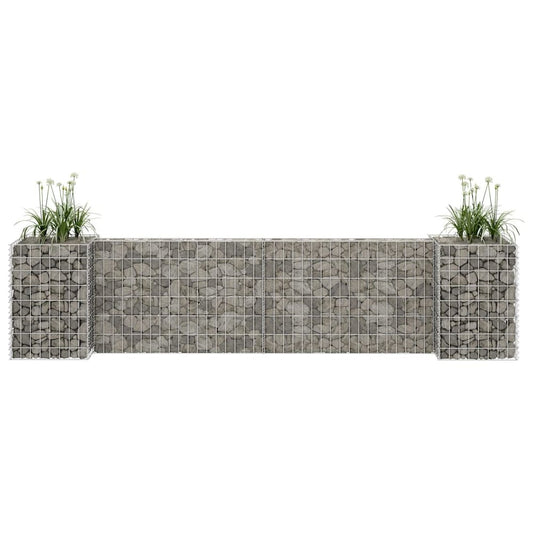 vidaXL H-Shaped Gabion Planter Steel Wire 223.6"x15.7"x23.6", 145659