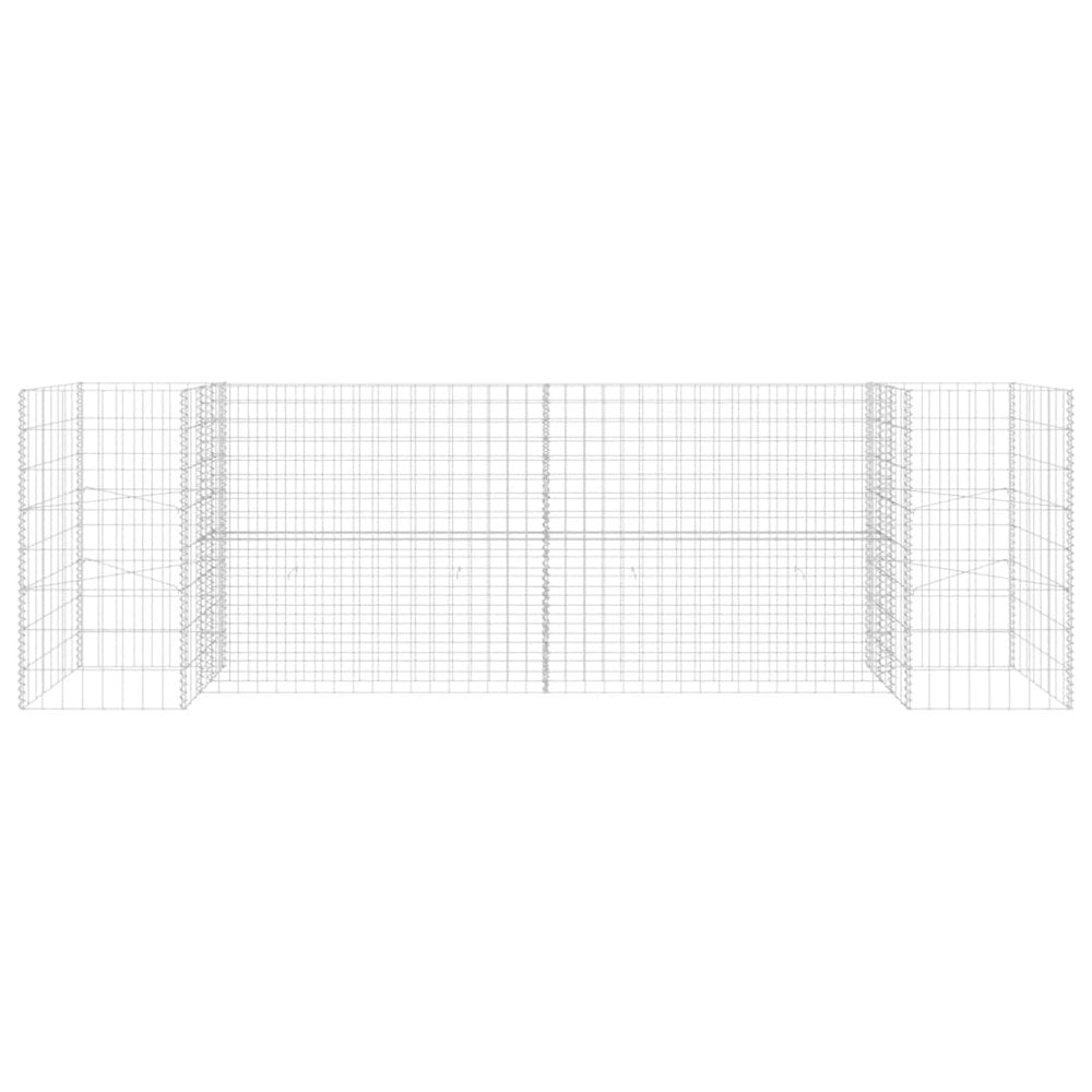 vidaXL H-Shaped Gabion Planter Steel Wire 223.6"x15.7"x31.5", 145660