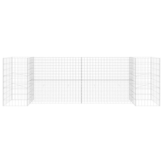 vidaXL H-Shaped Gabion Planter Steel Wire 223.6"x15.7"x31.5", 145660