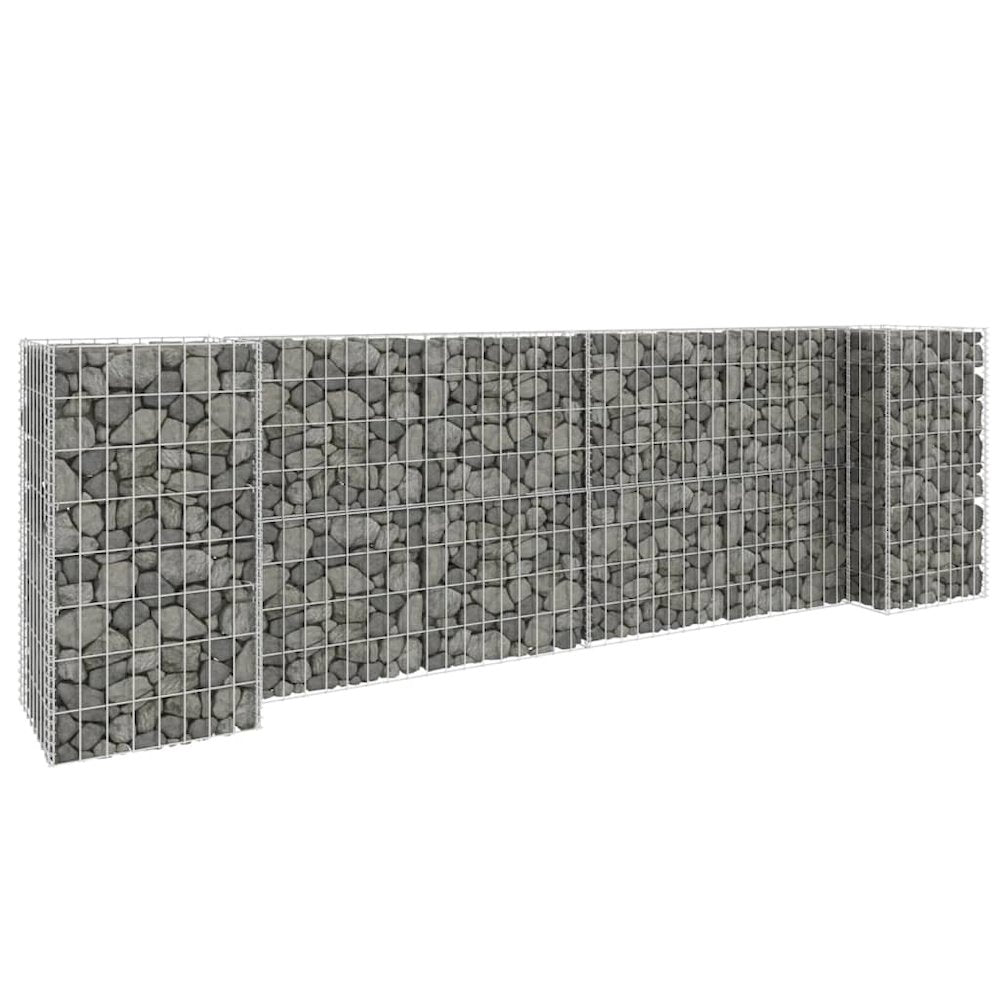vidaXL H-Shaped Gabion Planter Steel Wire 223.6"x15.7"x31.5", 145660