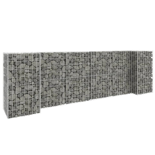 vidaXL H-Shaped Gabion Planter Steel Wire 223.6"x15.7"x31.5", 145660
