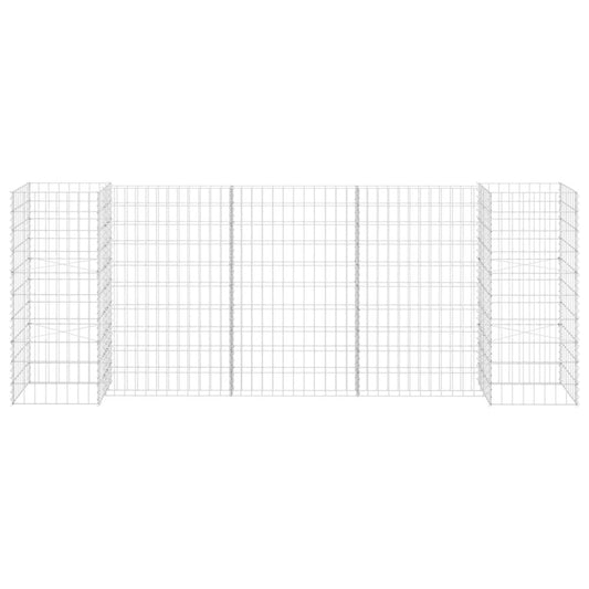 vidaXL H-Shaped Gabion Planter Steel Wire 223.6"x15.7"x39.4", 145661