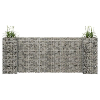 vidaXL H-Shaped Gabion Planter Steel Wire 223.6"x15.7"x39.4", 145661