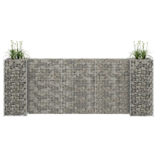vidaXL H-Shaped Gabion Planter Steel Wire 223.6"x15.7"x39.4", 145661