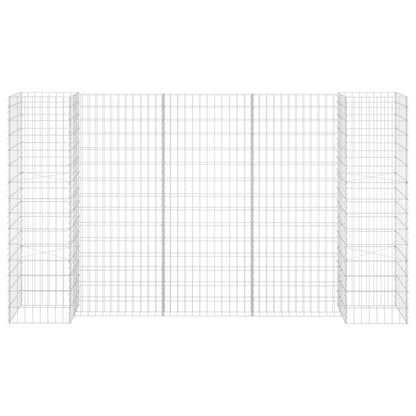 vidaXL H-Shaped Gabion Planter Steel Wire 223.6"x15.7"x59.1", 145663