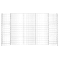 vidaXL H-Shaped Gabion Planter Steel Wire 223.6"x15.7"x59.1", 145663