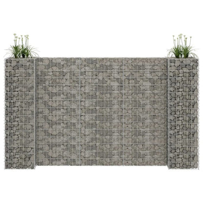 vidaXL H-Shaped Gabion Planter Steel Wire 223.6"x15.7"x59.1", 145663