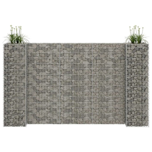 vidaXL H-Shaped Gabion Planter Steel Wire 223.6"x15.7"x59.1", 145663