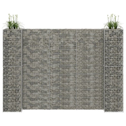 vidaXL H-Shaped Gabion Planter Steel Wire 223.6"x15.7"x70.9", 145664