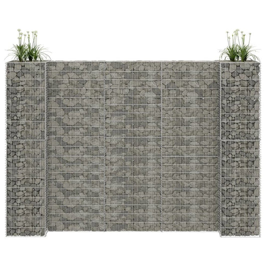vidaXL H-Shaped Gabion Planter Steel Wire 223.6"x15.7"x70.9", 145664