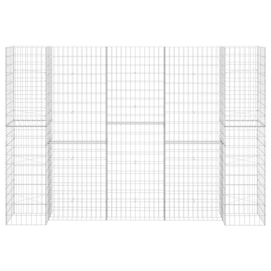 vidaXL H-Shaped Gabion Planter Steel Wire 223.6"x15.7"x78.7", 145665