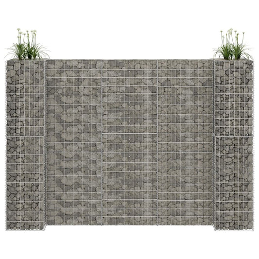 vidaXL H-Shaped Gabion Planter Steel Wire 223.6"x15.7"x78.7", 145665
