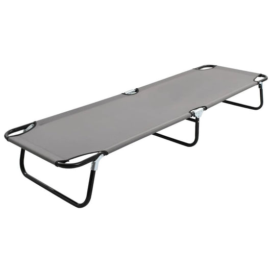 Sun Lounger Grey Strong steel frame & 600D polyester Standard