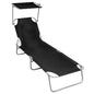 Sunlounger Black Powder-coated aluminum Standard Foldable