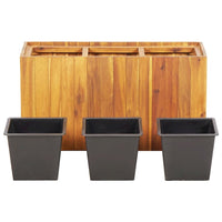 vidaXL Garden Raised Bed with 3 Pots Solid Acacia Wood, 46572