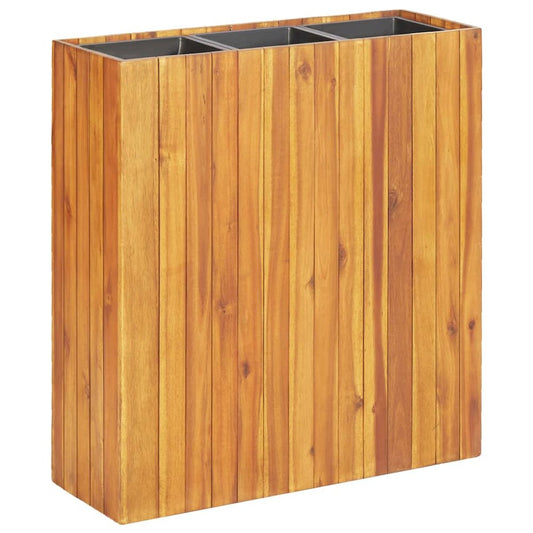 vidaXL Garden Raised Bed with 3 Pots Solid Acacia Wood, 46573